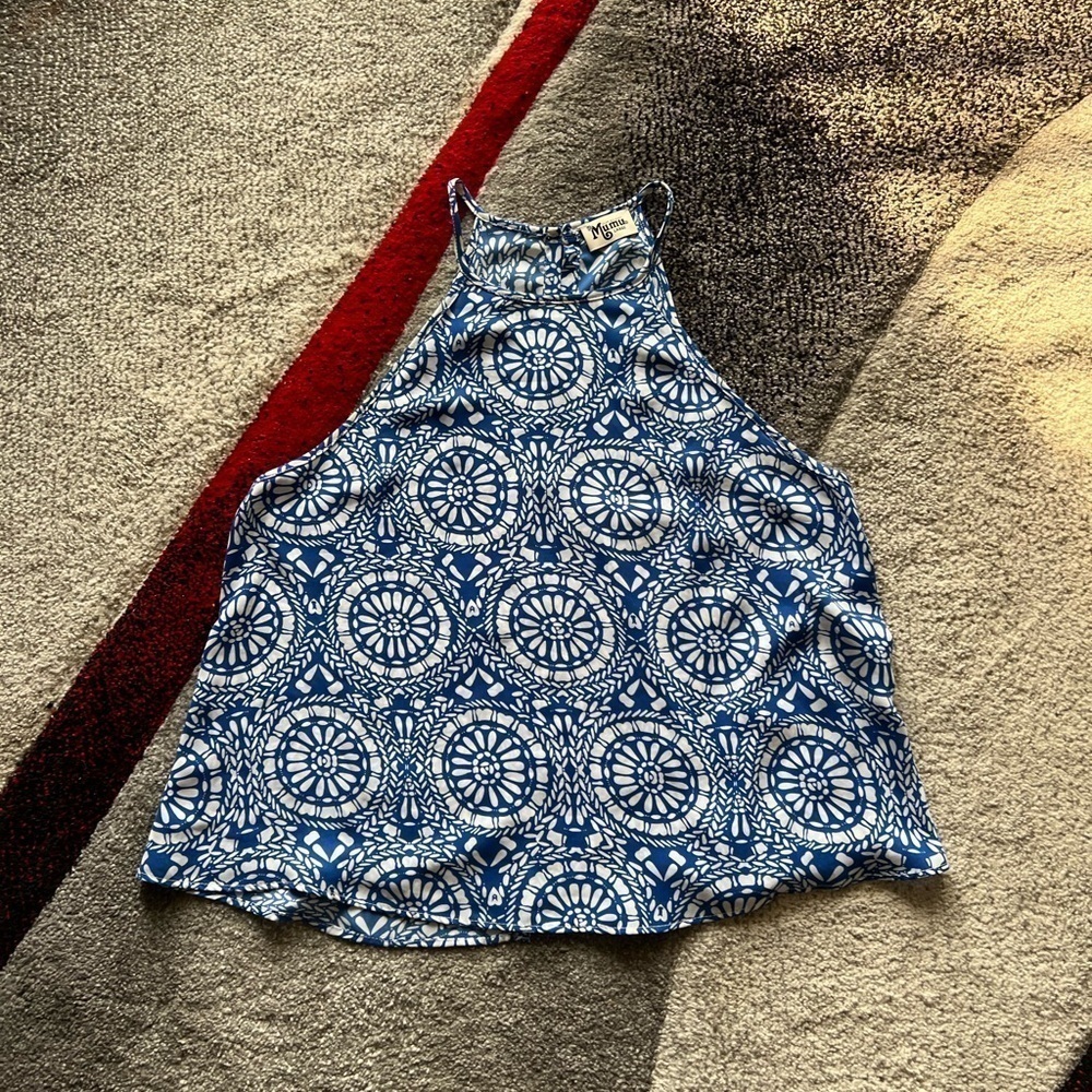 Show Me Your Mumu Blue Print Tank Top